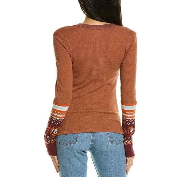 NWT Free People Mikah Layering Cuff Thermal Top Long Sleeve - Picture 2 of 4